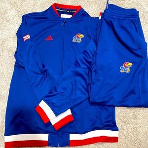 Adidas Kansas Jayhawks team issued warm up suit Big 12 patch